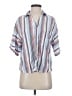 Laundry by Shelli Segal Stripes Blue 3/4 Sleeve Button-Down Shirt Size S - photo 1