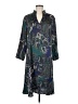 MING WANG 100% Polyester Paisley Blue Casual Dress Size M (estimated) - photo 1