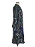 MING WANG 100% Polyester Paisley Blue Casual Dress Size M (estimated) - photo 4