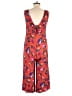 Floreat 100% Viscose Floral Red Jumpsuit Size S - photo 2