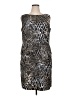 DressBarn Animal Print Silver Cocktail Dress Size 16 - photo 1