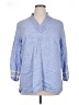 Chico's 100% Linen Blue Long Sleeve Blouse Size XL - photo 1
