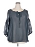 Gap Outlet 100% Polyester Gray 3/4 Sleeve Blouse Size XXL - photo 1