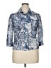 Ruby Rd. Print Blue 3/4 Sleeve Button-Down Shirt Size 14 - photo 1