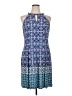 Wisp Print Blue Casual Dress Size 16 - photo 1