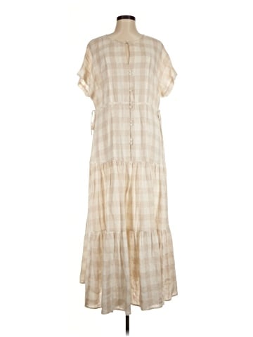 Madewell Button-Front Tiered Midi Dress: Undyed Gingham Edition (view 1)