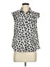 Marc by Marc Jacobs Animal Print Ivory Sleeveless Button-Down Shirt Size 8 - photo 1