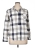 Merona 100% Cotton Plaid Silver Long Sleeve Button-Down Shirt Size XL - photo 1