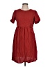 Roolee Solid Red Casual Dress Size L - photo 1