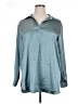 Pleione Metallic Solid Teal Long Sleeve Blouse Size XL - photo 1