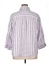 Chico's 100% Linen Stripes Purple 3/4 Sleeve Button-Down Shirt Size XL (3) - photo 2