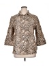 Chico's Animal Print Brown 3/4 Sleeve Button-Down Shirt Size XL - photo 1