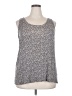 American Rag Cie Floral Blue Gray Sleeveless Top Size 2X - photo 1