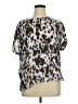 Jennifer Lopez 100% Polyester Animal Print Silver Short Sleeve Blouse Size XL - photo 1