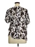 Jennifer Lopez 100% Polyester Animal Print Silver Short Sleeve Blouse Size XL - photo 2