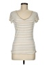 Max Studio Stripes Ivory Short Sleeve T-Shirt Size M - photo 1