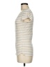 Max Studio Stripes Ivory Short Sleeve T-Shirt Size M - photo 5