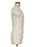 Max Studio Stripes Ivory Short Sleeve T-Shirt Size M - photo 4