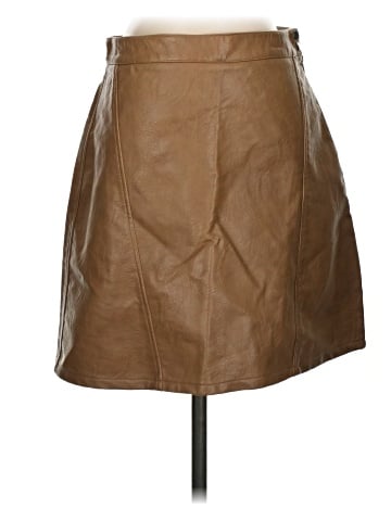 Zara Basic Faux Leather Skirt (view 1)