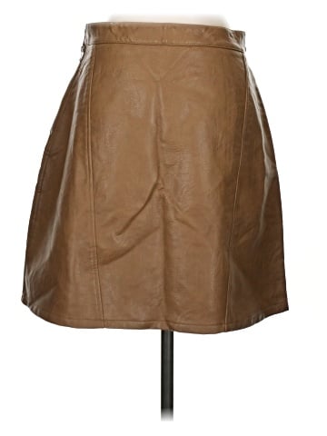 Zara Basic Faux Leather Skirt (view 2)