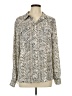 Investments 100% Polyester Animal Print Ivory Long Sleeve Blouse Size L - photo 1