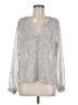 Lumiere 100% Polyester Silver Long Sleeve Blouse Size M - photo 1