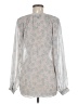 Lumiere 100% Polyester Silver Long Sleeve Blouse Size M - photo 2
