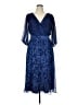 DKNY 100% Polyester Blue Cocktail Dress Size 16 - photo 1