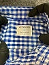 Crewcuts 100% Cotton Checkered-gingham Blue Short Sleeve Button-Down Shirt Size 10 - photo 3