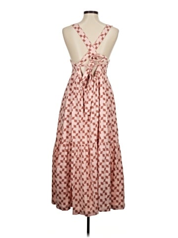 Madewell Cicely Tiered Midi Dress in Geo Checkerboard (view 2)