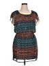 City Triangles 100% Polyester Print Blue Casual Dress Size XL - photo 1