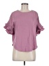 Haute Monde 100% Polyester Pink Short Sleeve Top Size M - photo 1