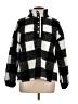 Ann Taylor LOFT 100% Polyester Checkered-gingham Black Fleece Size L - photo 1