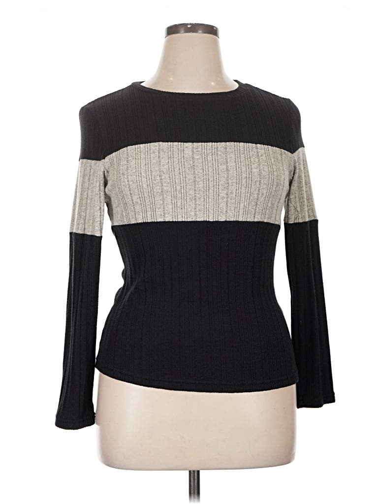 Pre-owned Shein Curve Long Sleeve T-shirt In Gray
