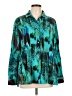 Tianello Print Teal Long Sleeve Blouse Size L - photo 1
