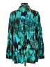 Tianello Print Teal Long Sleeve Blouse Size L - photo 2