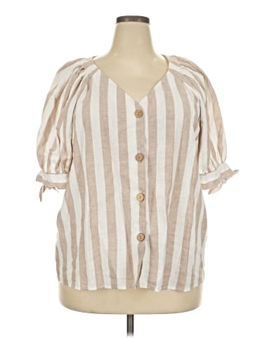 LC Lauren Conrad 3/4 Sleeve Button-Down Shirt (view 1)