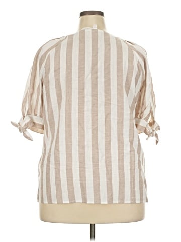 LC Lauren Conrad 3/4 Sleeve Button-Down Shirt (view 2)