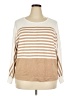 Kathy Ireland Stripes Tan Pullover Sweater Size 2X - photo 1