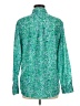 Banana Republic 100% Polyester Paisley Green Long Sleeve Blouse Size M - photo 2