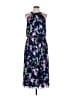 Kay Unger 100% Polyester Tropical Floral Blue Casual Dress Size 10 - photo 1