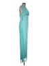 Cache 100% Polyester Teal Cocktail Dress Size 12 - photo 4