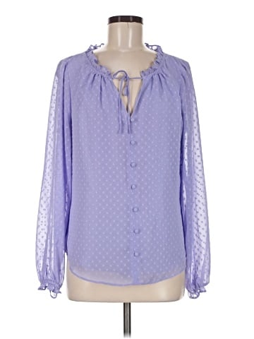 White House Black Market Long Sleeve Blouse (view 1)