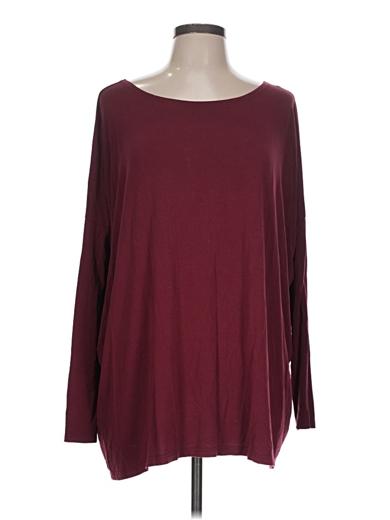 Pre-owned Piko 3/4 Sleeve T-shirt In Burgundy