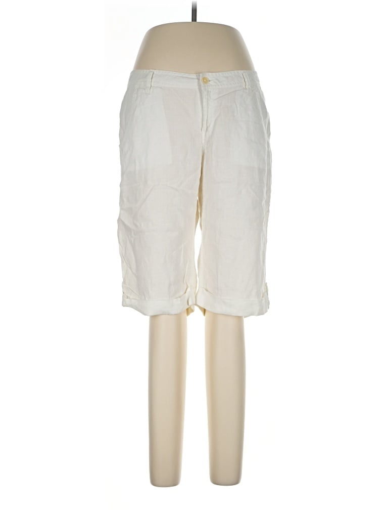 Pre-owned Calvin Klein Linen Pants In Ivory