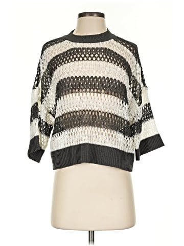 Madewell Pointelle-Stitch Sweater Tee in Stripe (view 1)