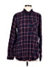Express Plaid Blue Long Sleeve Button-Down Shirt Size M - photo 1