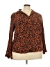 Sanctuary 100% Rayon Animal Print Orange Long Sleeve Blouse Size 2X - photo 1