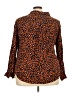 Sanctuary 100% Rayon Animal Print Orange Long Sleeve Blouse Size 2X - photo 2