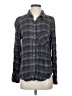 Free People Plaid Gray Long Sleeve Button-Down Shirt Size XS - photo 1